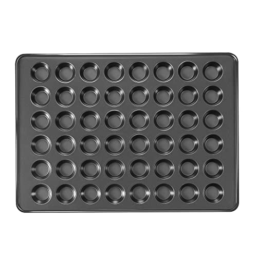 HONGBAKE 48 Cup Mini Muffin Pan Small Cupcake Pan Premium Nonstick Muffin Tin for Baking Cheesecake Dishwasher Safe and Heavy Duty Carbon Steel