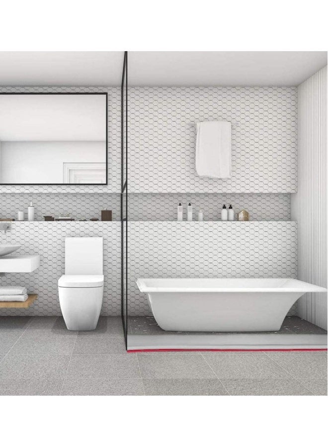 Collapsible Threshold Water Dam, Self-Adhesive Shower Barrier Bathroom And Kitchen Stopper, Home Retention System, Waterproof Flow Block Seal Strip (Gray), 1M  - Image 4