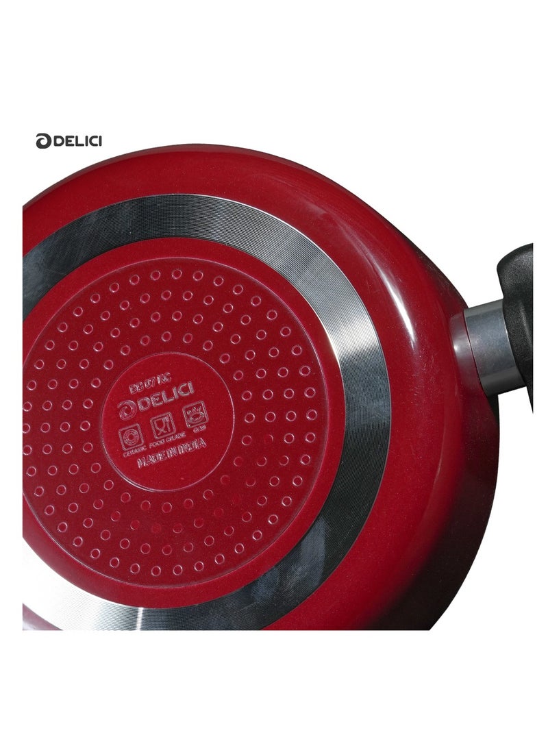 ديليتشي قدر صوص ألمنيوم غير لاصق مع غطاء زجاجي مقوى | آمن للغسيل في غسالة الصحون | مقبض ومقبض غطاء من الباكليت | متوافق مع مختلف أنواع المواقد | خالٍ من مادة PFOA | ASP22ME - Image 5