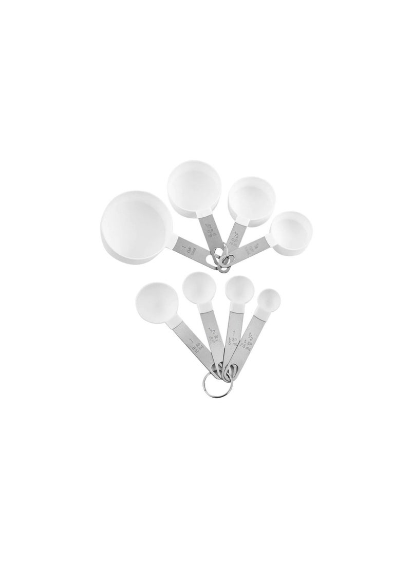 8 pcs measuring cups,reusable measuring spoons and cups baking measuring cups and spoons measuring cups for baking stainless steel measuring cups and spoons sets for baking MULTI COLOUR
