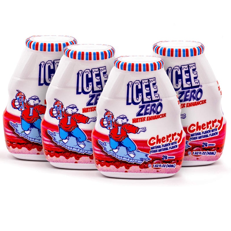 ICEE Zero Calorie Cherry Liquid Water Enhancer Drink Mix, Natural Flavor Drops, Sugar Free, 1.62 Fl Oz Concentrate (48 ml) - 4 Pack - Image 1