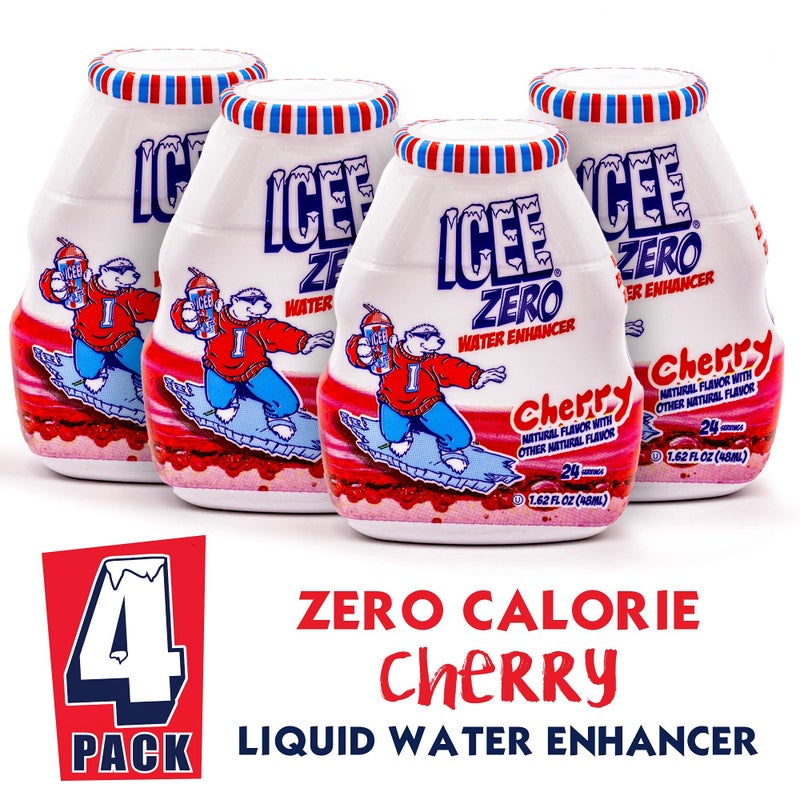 ICEE Zero Calorie Cherry Liquid Water Enhancer Drink Mix, Natural Flavor Drops, Sugar Free, 1.62 Fl Oz Concentrate (48 ml) - 4 Pack - Image 5