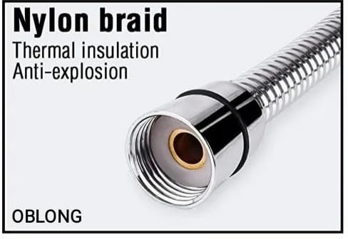 OBLONG 304 Stainless Steel Flexible Shower Tube Hose Pipe for Jet Spray Shower Tube for Bathroom Jet Spray Hand Shower Pipe for Bathroom Health Faucet Tube Hose Pipe Chrome Finish 15 Meter - Image 2
