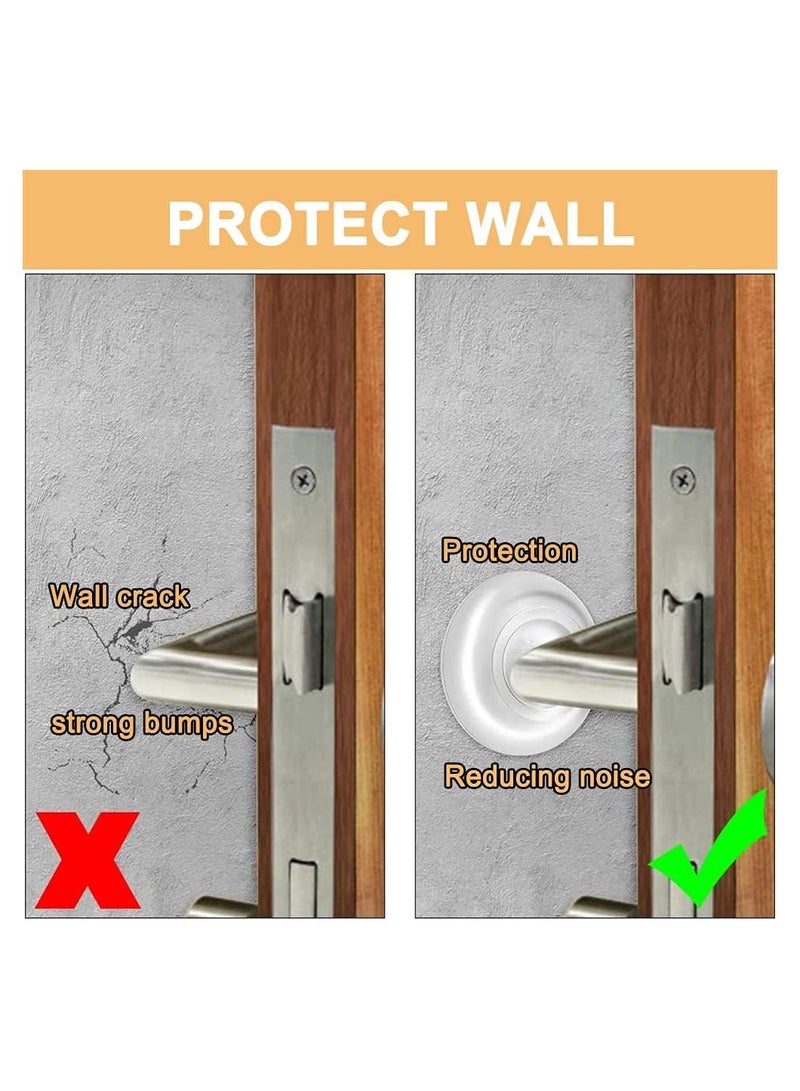 Excefore Door Stopper Wall Protector 9 Pack Adhesive Bumper Protector Reusable Rubber Door Stops from Door Knobs Shock Absorbent Wall Shield for Home Office Door Handle, Transparent - Image 3