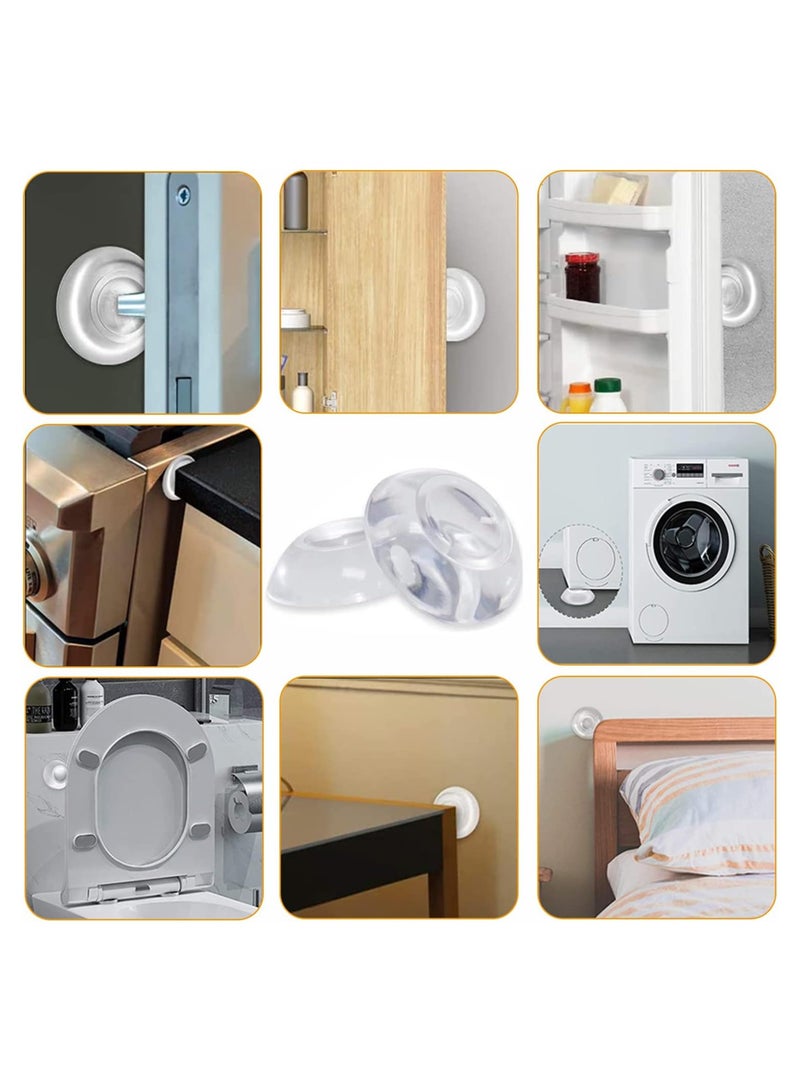 Excefore Door Stopper Wall Protector 9 Pack Adhesive Bumper Protector Reusable Rubber Door Stops from Door Knobs Shock Absorbent Wall Shield for Home Office Door Handle, Transparent - Image 4