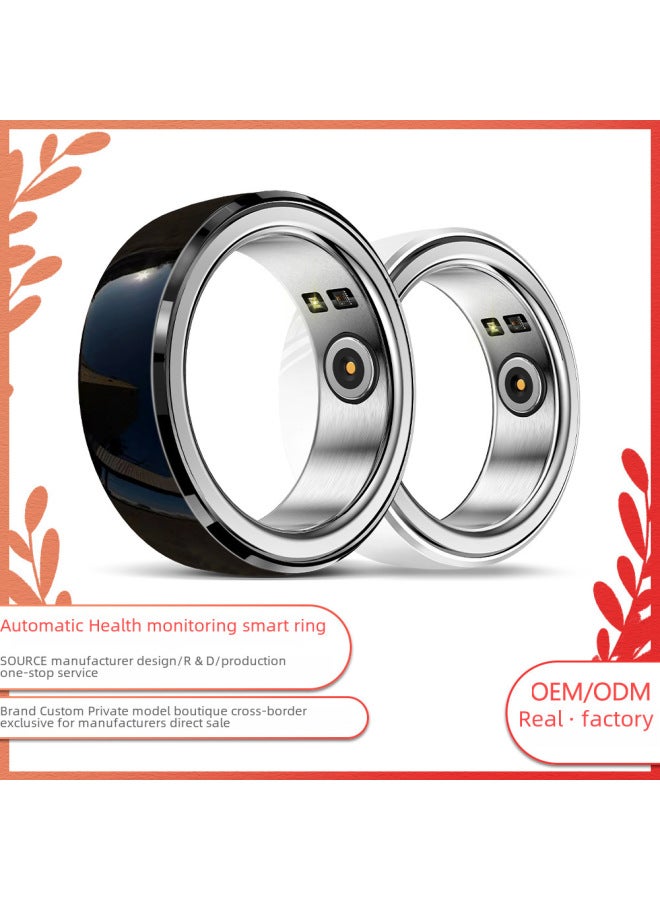 R8 جهاز تعقب اللياقة البدنية الذكي الدائري متعدد الوظائف لمراقبة الصحة ومعدل ضربات القلب وضغط الأكسجين ووضع رياضي سجل-اللون: أسود #18 - Image 3