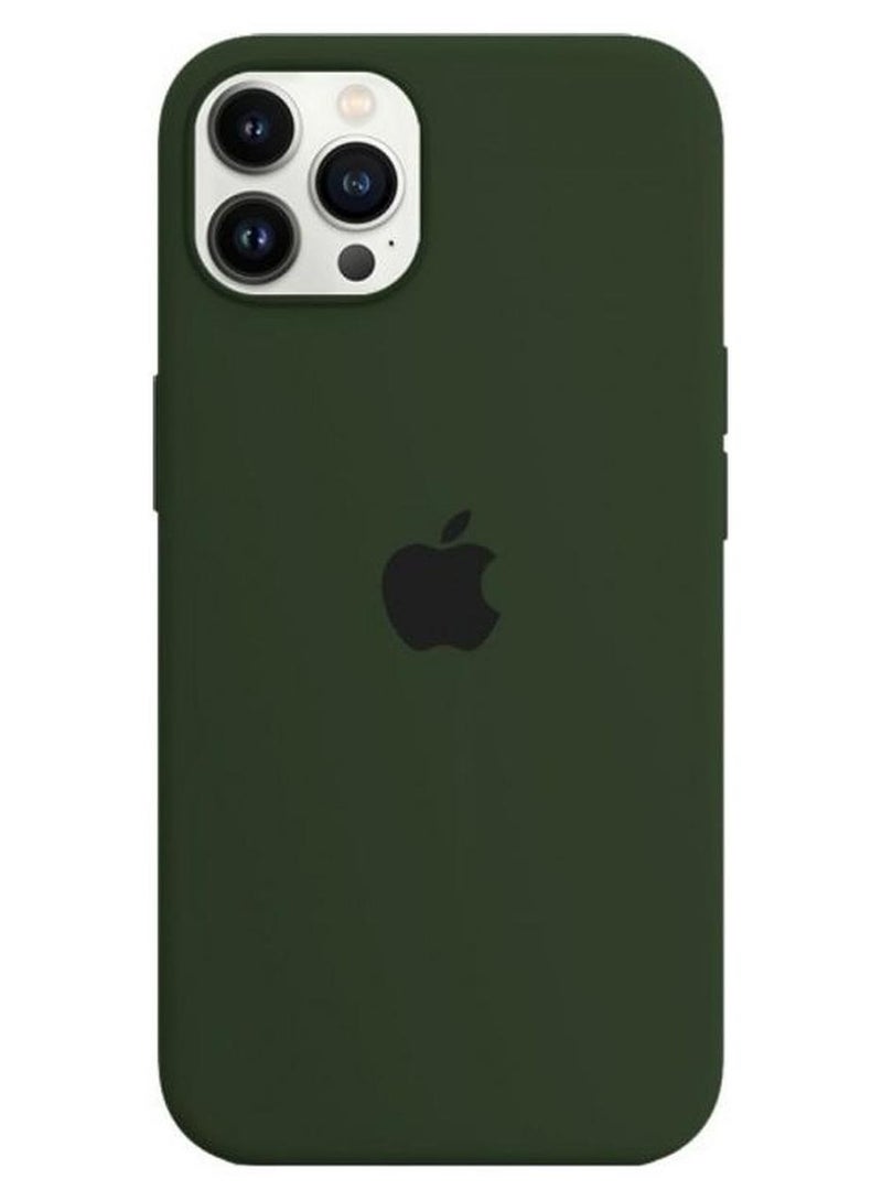 protective soft silicone case cover for iPhone 13 Pro Max Dark Green - Image 1