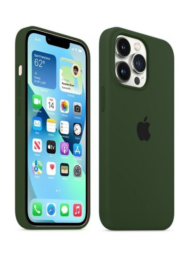 protective soft silicone case cover for iPhone 13 Pro Max Dark Green - Image 2