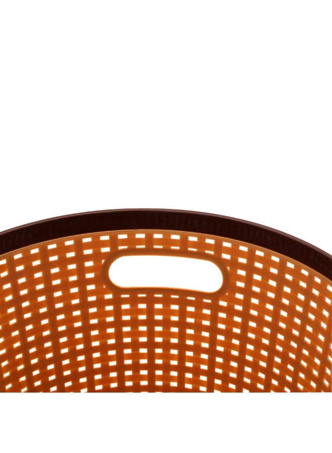 IDEAL PACK Nakoda Coco Round Shape Plastic Storage Basket with Lid | Rattan Design Organizer Bin for Home, Kitchen & Bathroom | Durable, Lightweight & Stackable | Multipurpose Use - Image 4