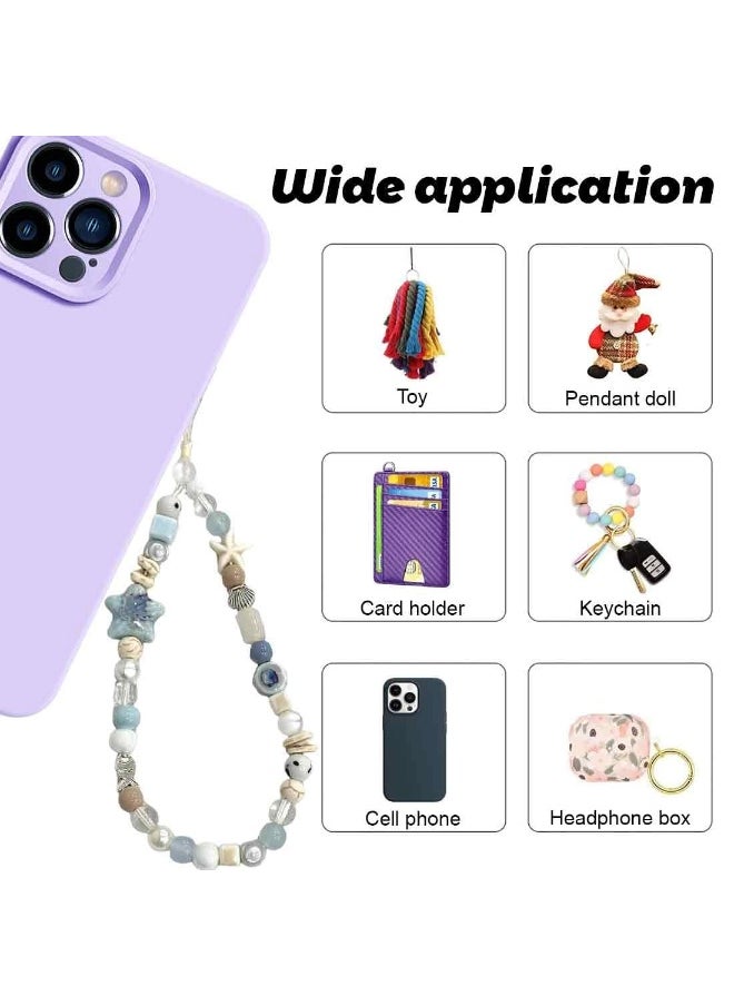 ShebSheb Summer Style Beaded Phone Charms,Star Shell Style Wrist Strap Lanyard,Cute Camera Charm Strap  - Image 3