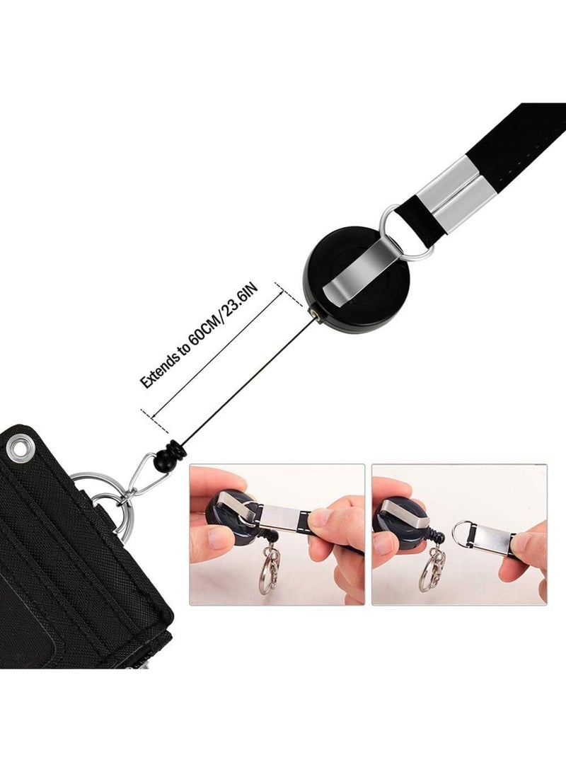 SOLARAE Adorable Badge Accessories Set - Badge Holder, Retractable Lanyard Reel Clip, and Card Slots - Perfect for Students, Teens, Boys, Girls, and Women (Black Bear Design) - Image 5