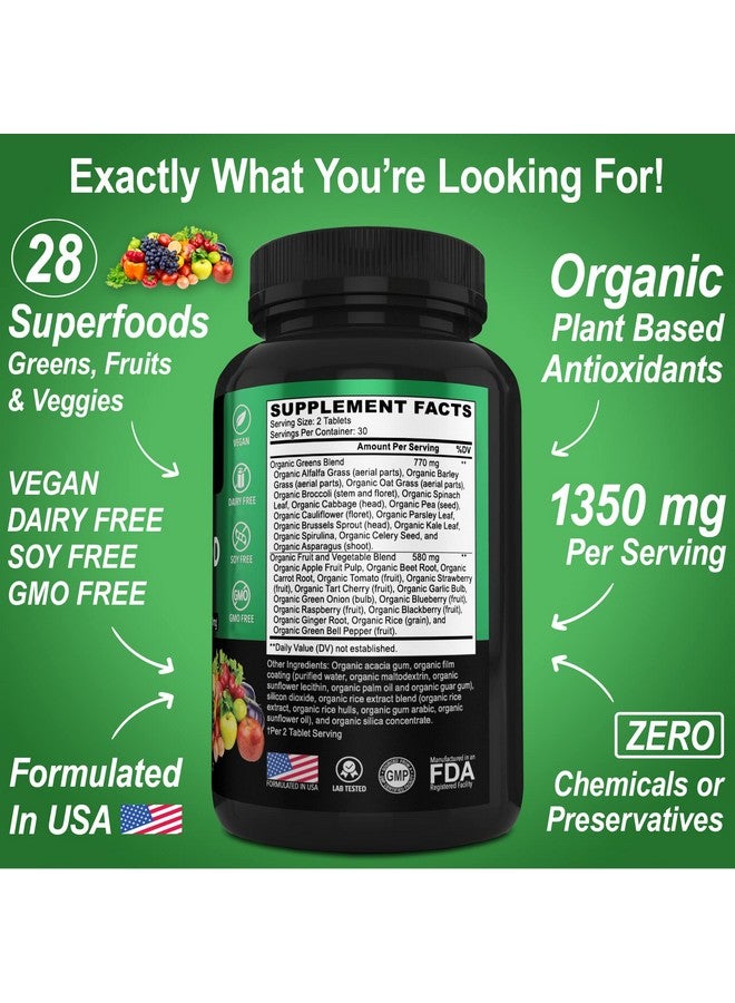 dr.bo Organic Superfood Greens & Fruit Supplements - Energy Super Food Fruits and Veggies Supplement Tablets - Daily Green Veggie Powder Blend Plus Vegetable Foods Alfalfa, Spinach, Cabbage & Spirulina Tabs - Image 5