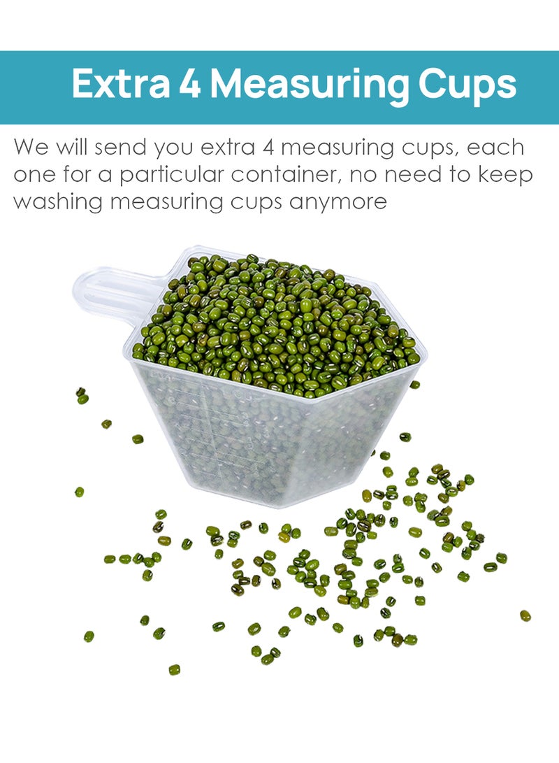 في توب مارت Vtopmart عبوات تخزين محكمة الإغلاق، 4 قطع من حاويات تخزين الطعام الكبيرة للأرز والمعكرونة والدقيق والسكر والحبوب - Image 3