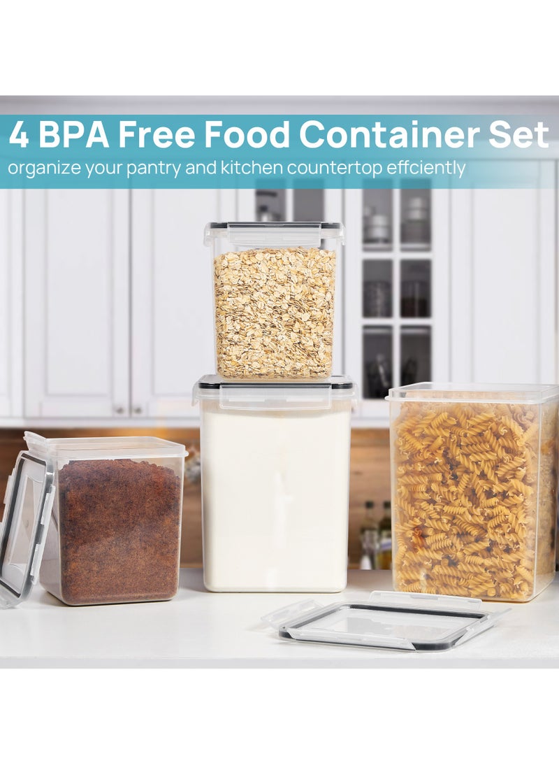 في توب مارت Vtopmart عبوات تخزين محكمة الإغلاق، 4 قطع من حاويات تخزين الطعام الكبيرة للأرز والمعكرونة والدقيق والسكر والحبوب - Image 5