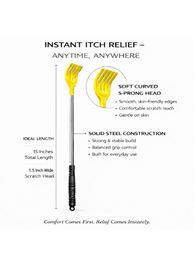 Back itch stick with a long handle and a 5-pronged head - Image 1
