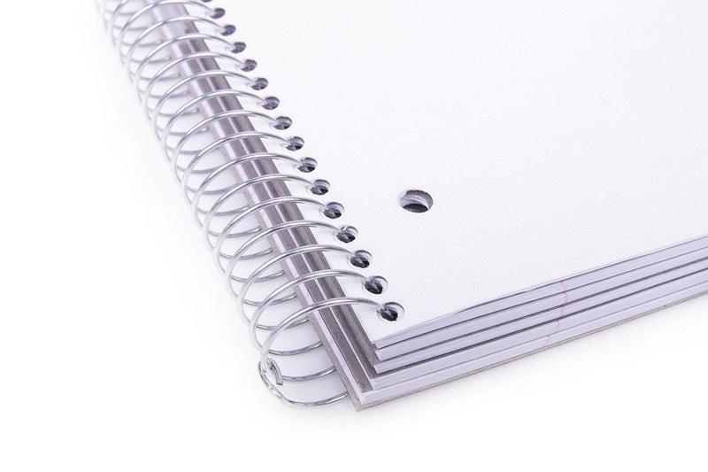 Mintra Office Durable Spiral Notebooks, 5 Subject, (White, College Ruled 1pk), 200 Sheets,Poly Pockets, Moisture Resistant Cover, School, Office, Business, Professional - Image 5