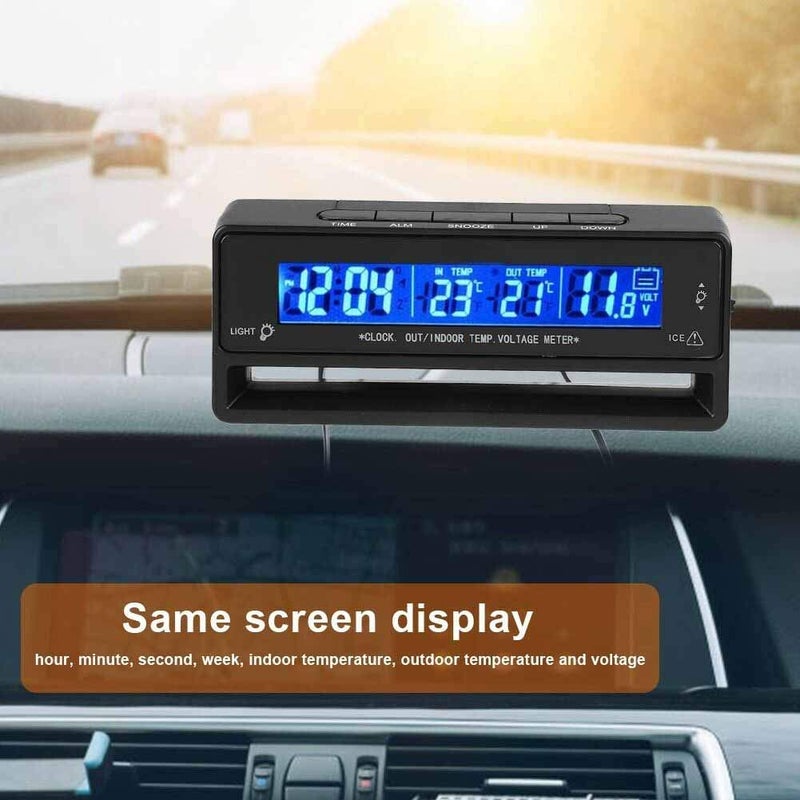 MACHSWON Car LCD Digital Temperature Thermometer with Voltage Meter - Image 2
