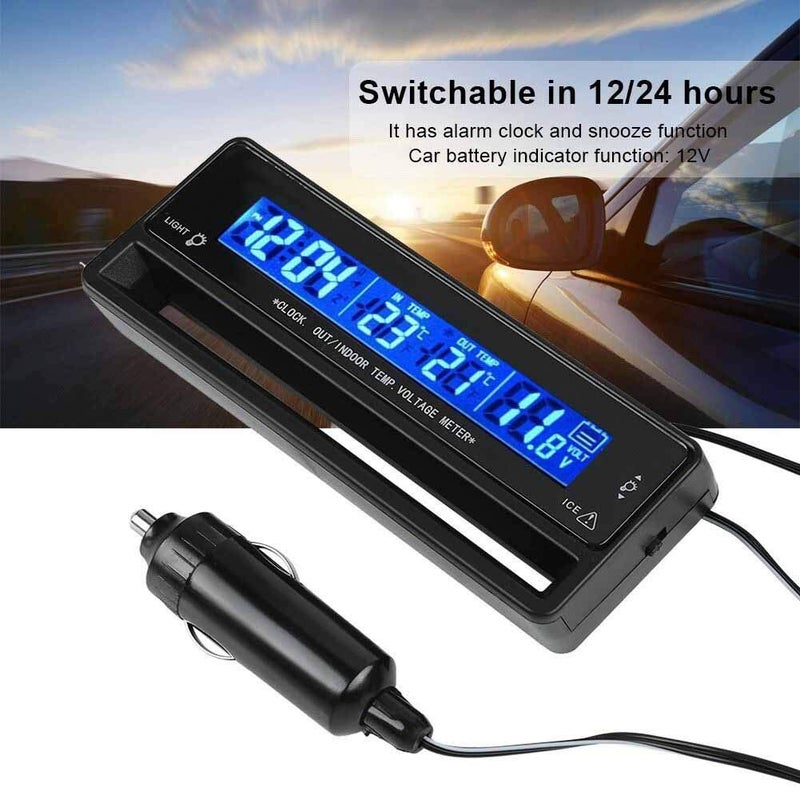 MACHSWON Car LCD Digital Temperature Thermometer with Voltage Meter - Image 4