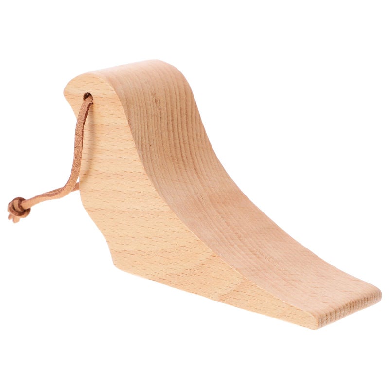 Wooden Bird Shape Door Stopper with Lifting Rope Nail Free Floor Wedge Wall Protector - Image 2