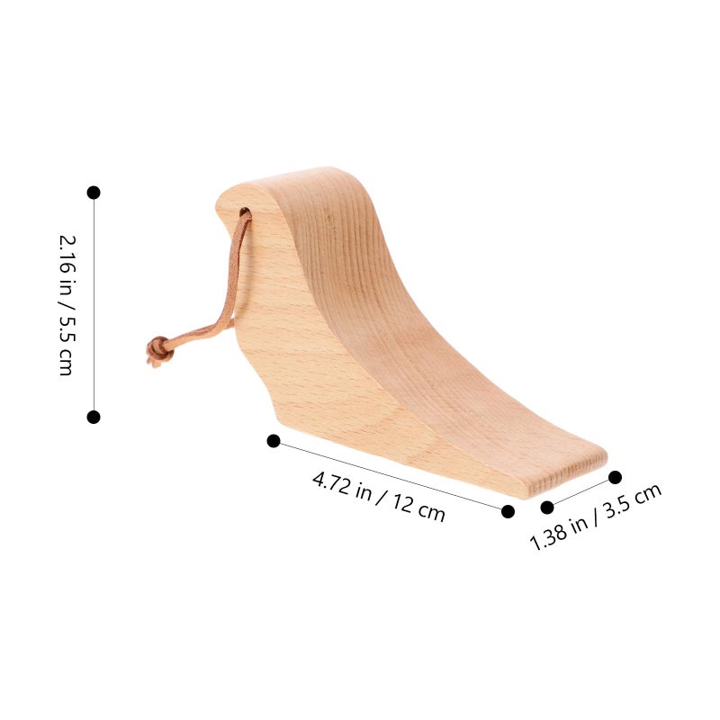 Wooden Bird Shape Door Stopper with Lifting Rope Nail Free Floor Wedge Wall Protector - Image 3