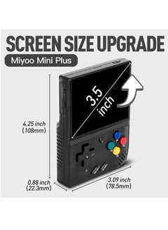 Miyoo Miyoo Mini Plus Handheld Game Console, with Dedicated Storage Case, 3.5 Inch IPS 640x480 Screen, 64G/128G TF Card with 10,000+ Games, 3000mAh 7+Hours Battery, Support Wireless Network (Black 128G)  - Image 2