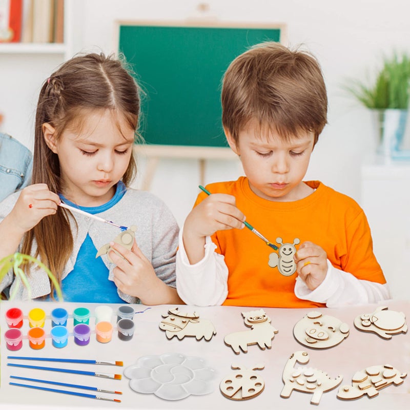 Glintoper 30 Wooden Magnet Painting Craft Kit, Paint Your Own Easter Art and Craft Supplies, Basket Stuffers Party Favors for Boys Girls, Classroom Prize Goodie Bag Gifts for Kids 4-8 - Image 2