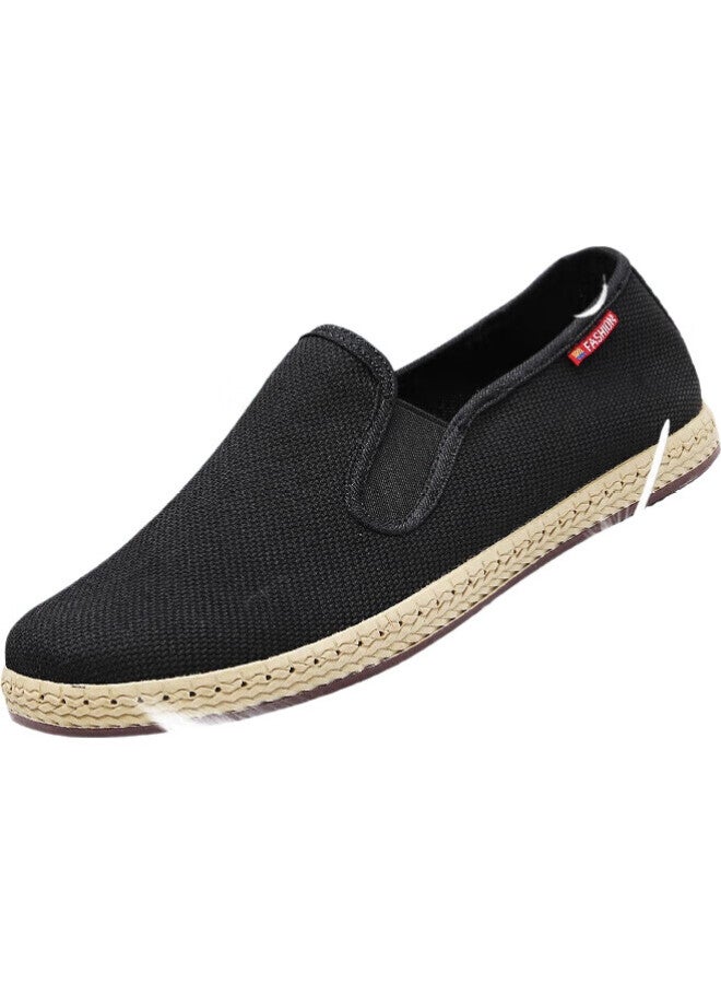 Busheyuan Traditional Beijing Cloth Shoes For Men, Breathable Comfortable Middle-Aged And Elderly Dad Shoes 81X-9601 Black 43 - Image 3