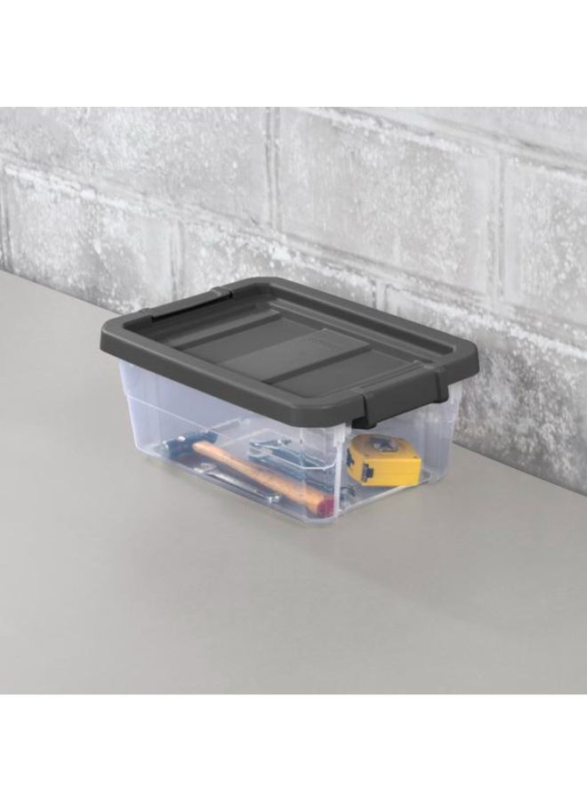 ستيريليت صندوق تخزين متراص بإغلاق بمشبك رمادي وشفاف 16 كوارت 4387346 - Image 5
