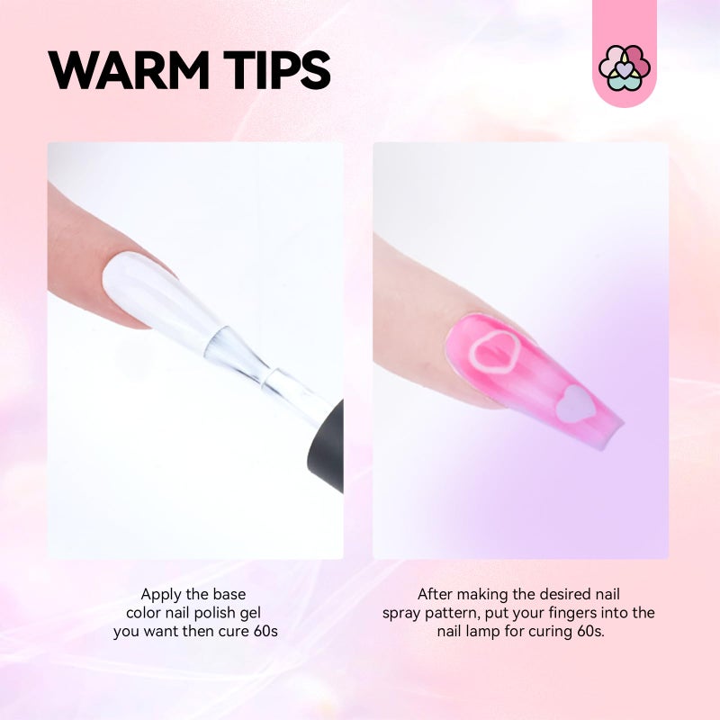 SAVILAND Airbrush Gel Nail Polish Hema-Free: Dilution-Free 24 Colors Airbrush for Nails Non-Acetone for Gradients Nails Blush Layered Nail Art Various Pattern High Color Saturation for Home Salon Kit - Image 3