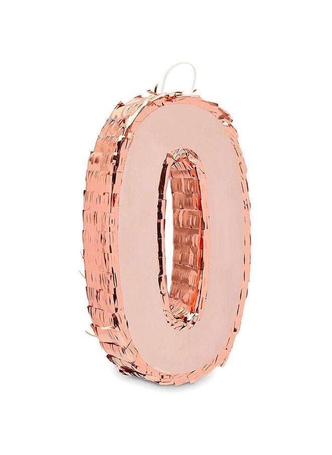 Blue Panda Rose Gold Pinata For Birthday Party Number 0 (Small)  - Image 1