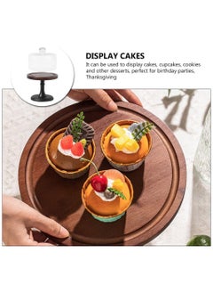 Vparty Acacia Wood Cake Stand with Glass Dome Lid – Elegant Wooden Cake Plate for Parties, Desserts, and Wedding Display, Premium Cake Stand with Glass Cover for Stylish Serving  - Image 4