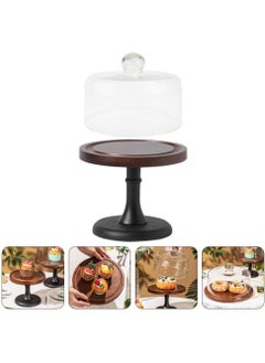 Vparty Acacia Wood Cake Stand with Glass Dome Lid – Elegant Wooden Cake Plate for Parties, Desserts, and Wedding Display, Premium Cake Stand with Glass Cover for Stylish Serving  - Image 5