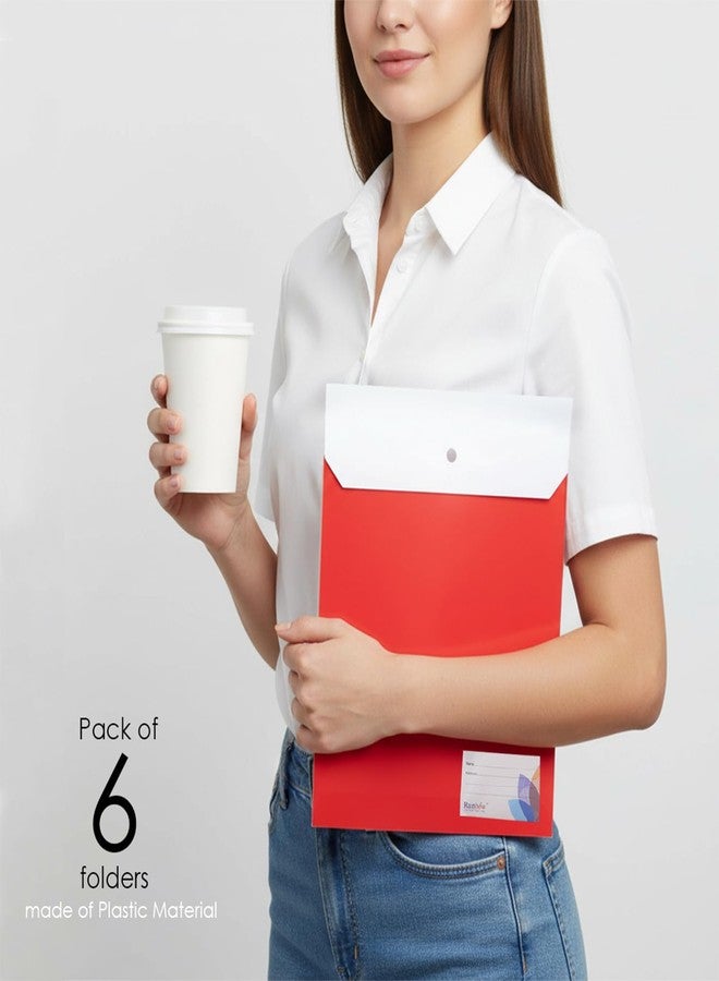 Shuban 6 Pcs Document Certificate Organizer File Folder FS Letter Size - Double Pocket Colored Envelope Holder Storage Case with Snap Button Organizer (Assorted Color) - Image 2