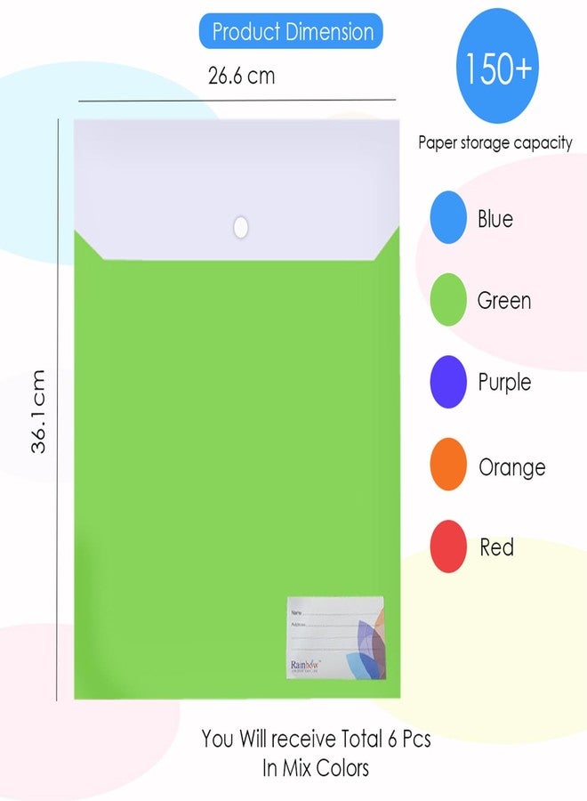 Shuban 6 Pcs Document Certificate Organizer File Folder FS Letter Size - Double Pocket Colored Envelope Holder Storage Case with Snap Button Organizer (Assorted Color) - Image 3