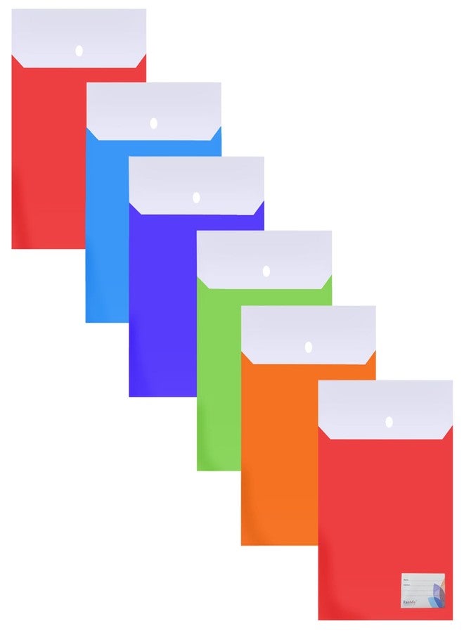 Shuban 6 Pcs Document Certificate Organizer File Folder FS Letter Size - Double Pocket Colored Envelope Holder Storage Case with Snap Button Organizer (Assorted Color) - Image 1