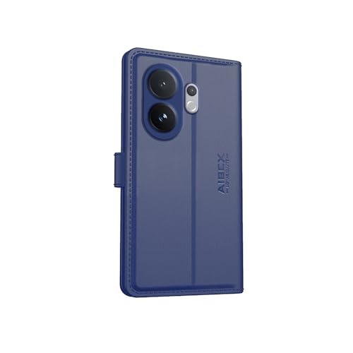 AIBEX ® Compatible for Vivo V60E 5G / Vivo T4 Pro 5G / Vivo V60 5G Flip Cover Leather Finish with Magnatic Closure | Inside TPU with Card Pockets | Wallet Stand | Complete Protection Flip Case -Blue - Image 3