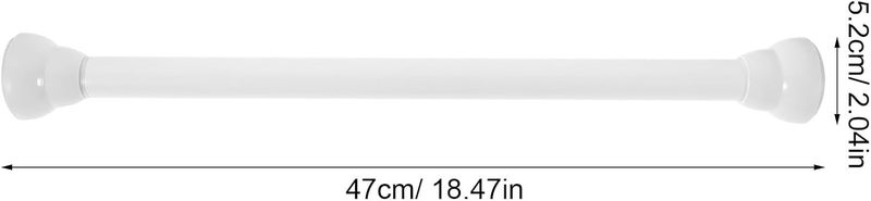Tension No Drill Shower Curtain Rod Adjustable Telescoping Window Curtain Rod 50-80cm White for Bathroom and Closet Use - Image 2