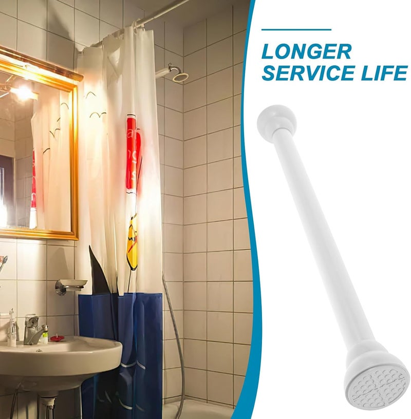 Tension No Drill Shower Curtain Rod Adjustable Telescoping Window Curtain Rod 50-80cm White for Bathroom and Closet Use - Image 3