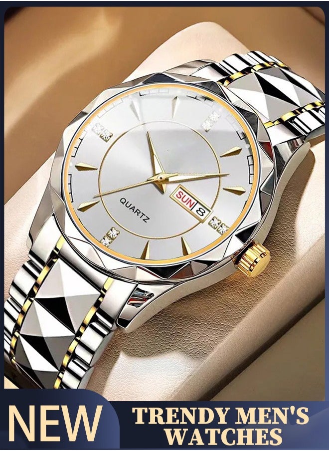 POEDAGAR Men's Quartz Watch, minimalist and stylish high-end watch, perfect for the sophisticated gentleman. The ideal gift for your boyfriend, father, or brother.  - Image 1