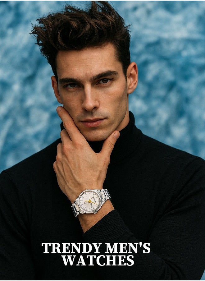 POEDAGAR Men's Quartz Watch, minimalist and stylish high-end watch, perfect for the sophisticated gentleman. The ideal gift for your boyfriend, father, or brother.  - Image 2