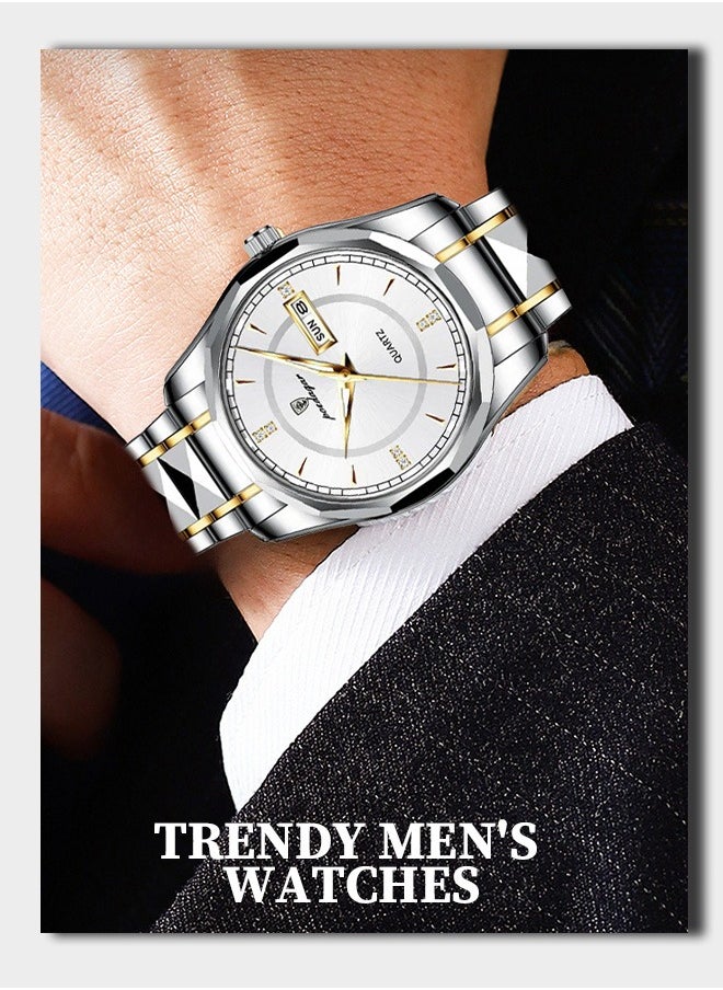 POEDAGAR Men's Quartz Watch, minimalist and stylish high-end watch, perfect for the sophisticated gentleman. The ideal gift for your boyfriend, father, or brother.  - Image 3