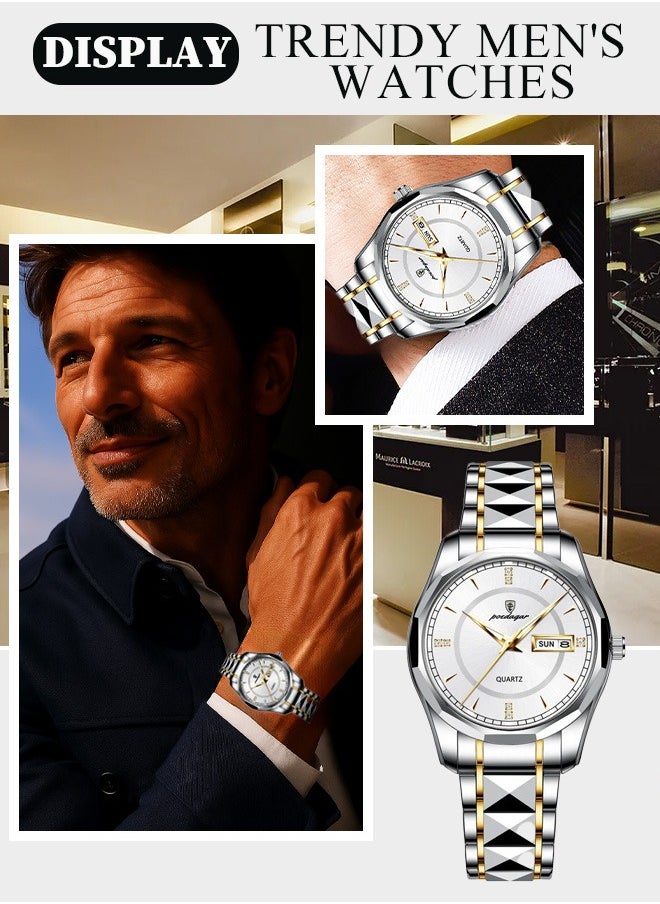 POEDAGAR Men's Quartz Watch, minimalist and stylish high-end watch, perfect for the sophisticated gentleman. The ideal gift for your boyfriend, father, or brother.  - Image 5
