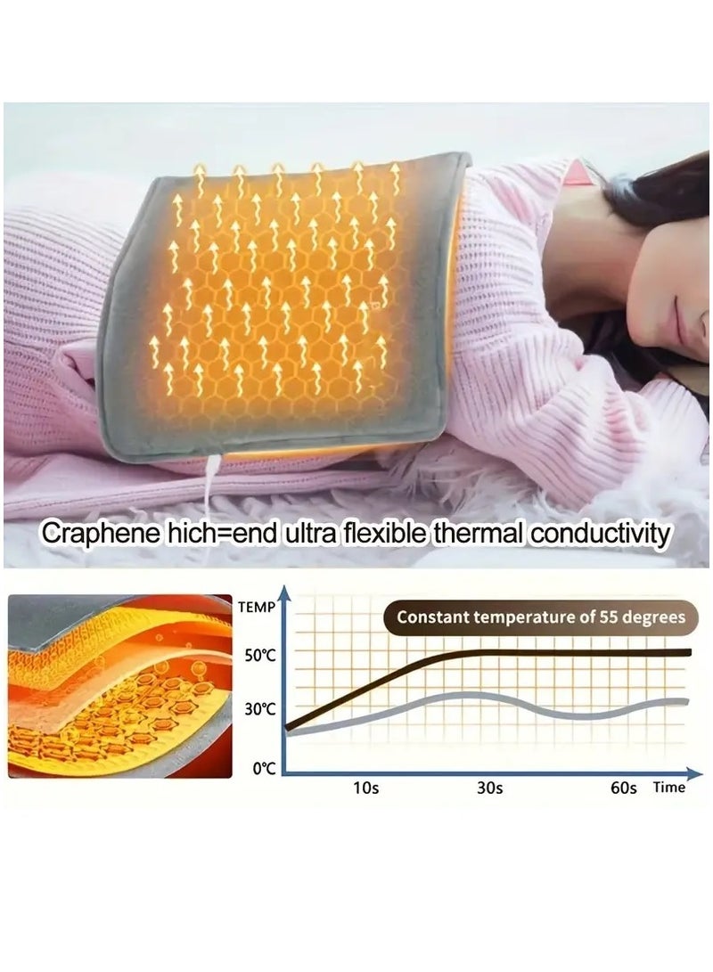 Proset Electric Heating Pad for Pain Relief, USB Fast Heating Pad for Spasms, Back, Shoulder and Hand, Intelligent Constant Temperature Control, Electric Material, Machine Washable, Gray 50 x 30 cm - Image 5