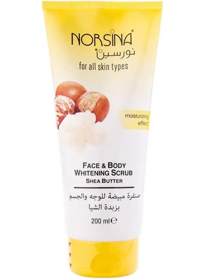 نورسينا مقشر لتفتيح الوجه والجسم بزبدة الشيا من نورسينا , 200 مل، للجنسين، 200.0 غرام