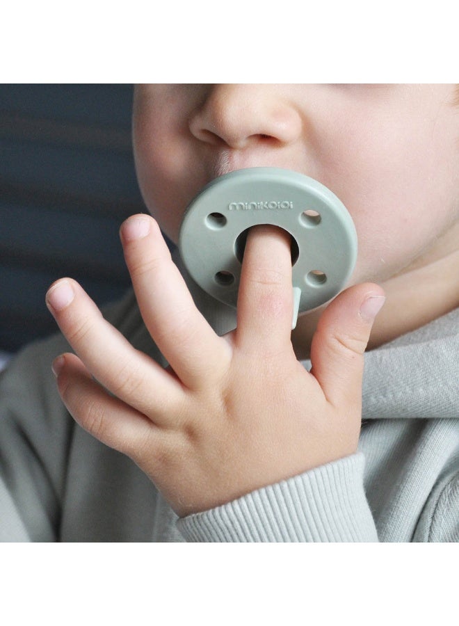 Minikoioi 2 Pieces Basics Soother Set For 0+ Month Baby - Aqua Green - Image 1