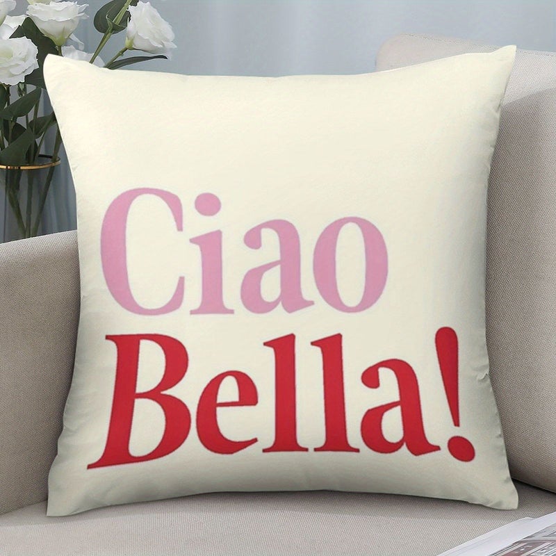 Double Sided Printed Throw Pillow Cover 45cm Polyester Machine Washable - Image 1