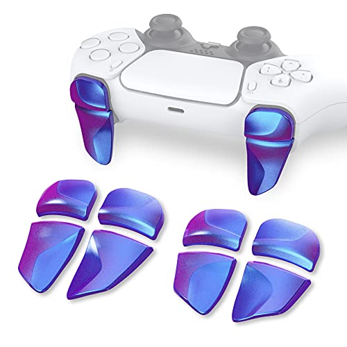 PlayVital Blade 2 Pairs Shoulder Buttons Extension Triggers for ps5 Controller, Game Improvement Adjusters for PS Portal Remote Player, Bumper Trigger Extenders for ps5 Edge - Chameleon Purple Blue - Image 1