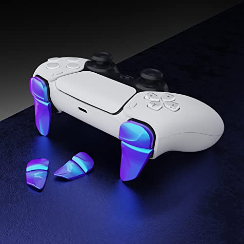 PlayVital Blade 2 Pairs Shoulder Buttons Extension Triggers for ps5 Controller, Game Improvement Adjusters for PS Portal Remote Player, Bumper Trigger Extenders for ps5 Edge - Chameleon Purple Blue - Image 4
