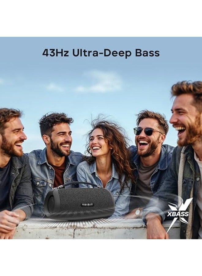 تريبيت سماعة StormBox Lava المحمولة بتقنية بلوتوث، بقدرة 80 واط وصوت قوي، مزوّدة بتقنية XBass، ومدة تشغيل تصل إلى 24 ساعة، بمعيار IP67 المقاوم للماء، بلوتوث 5.4، مع معادل صوت مخصّص ودعم الاقتران TWS للاستخدام الخارجي والتخييم والشاطئ والحفلات. - Image 3