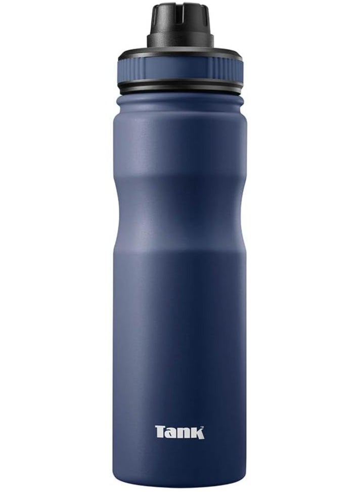 Tank Stainless Steel Water Bottle 650mL, Up to 12Hrs Cold, Navy blue - pzsku/Z1E1B3B6D2ABD80583DF1Z/45/_/1740396432/cab9fa8f-6f91-4955-9b16-ddb7bdbc8c20